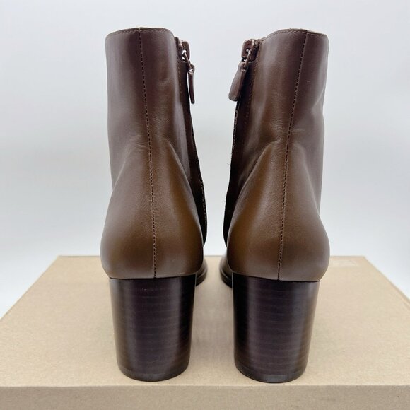 Stuart Weitzman Ryland 60 Zip Leather Ankle Heeled Boots Booties Brown US 9.5 - Picture 8 of 14